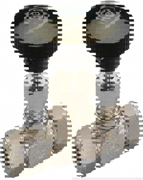 Needle Valve: Round Knob Handle, Straight, 6 mm Pipe, Compression x Compression End